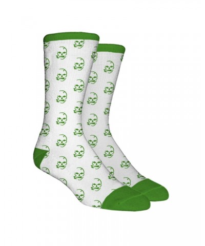 Slightly Stoopid Skulls All Over Green/White Socks $5.88 Footware